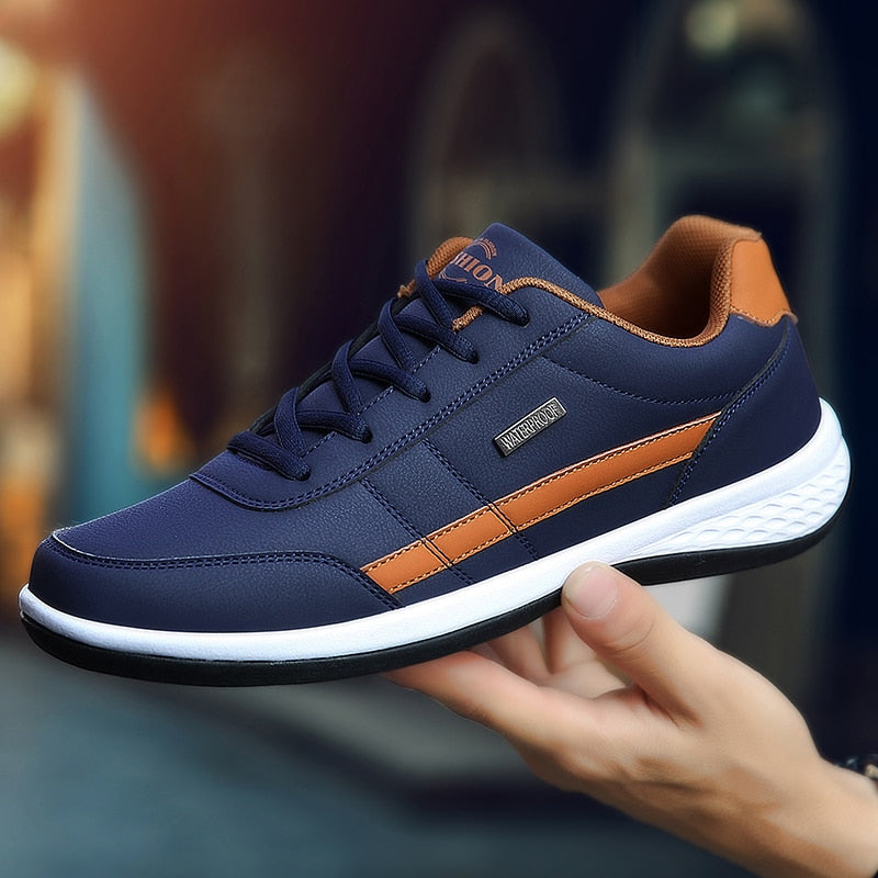 Men leather sneakers shoes