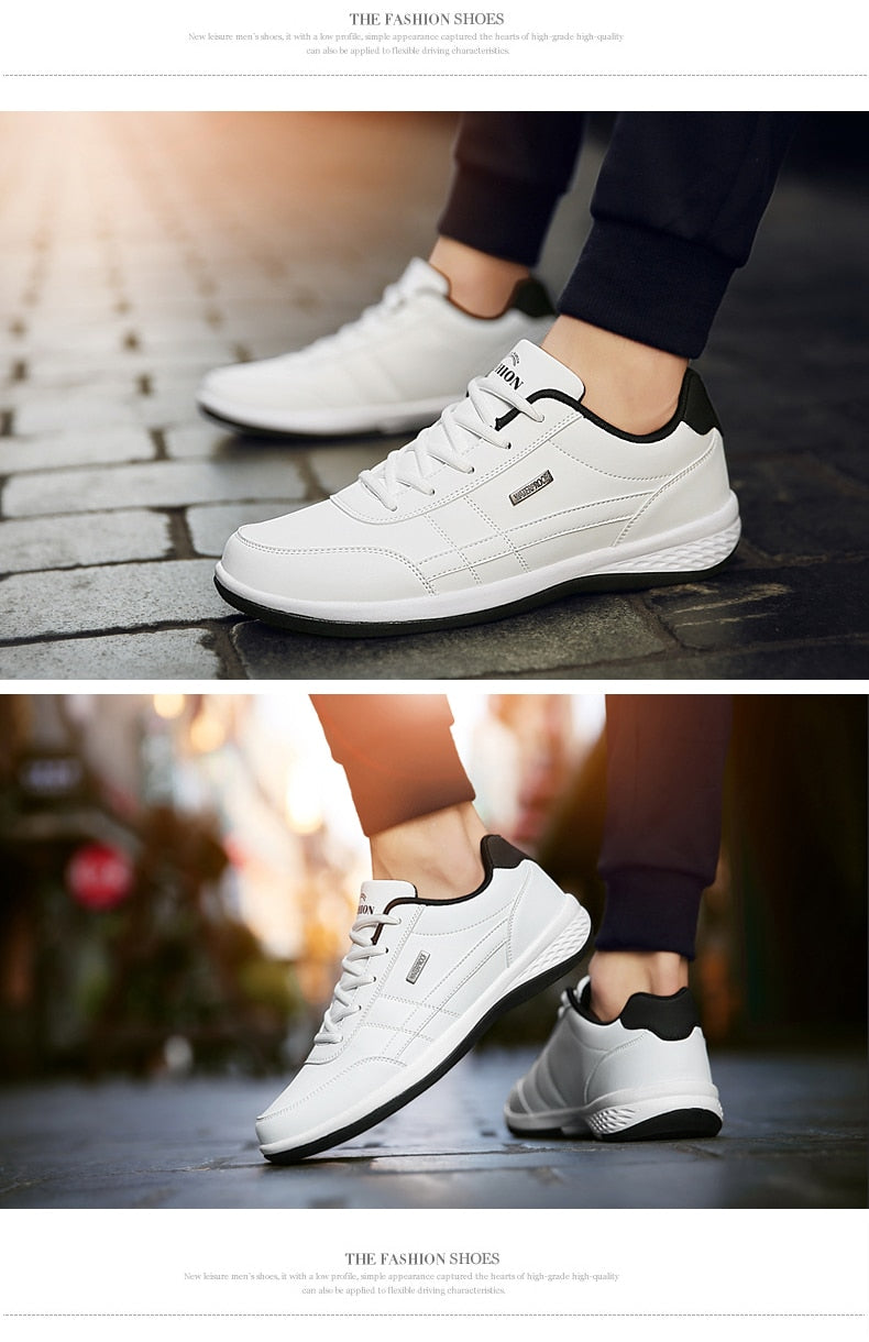 Men leather sneakers shoes