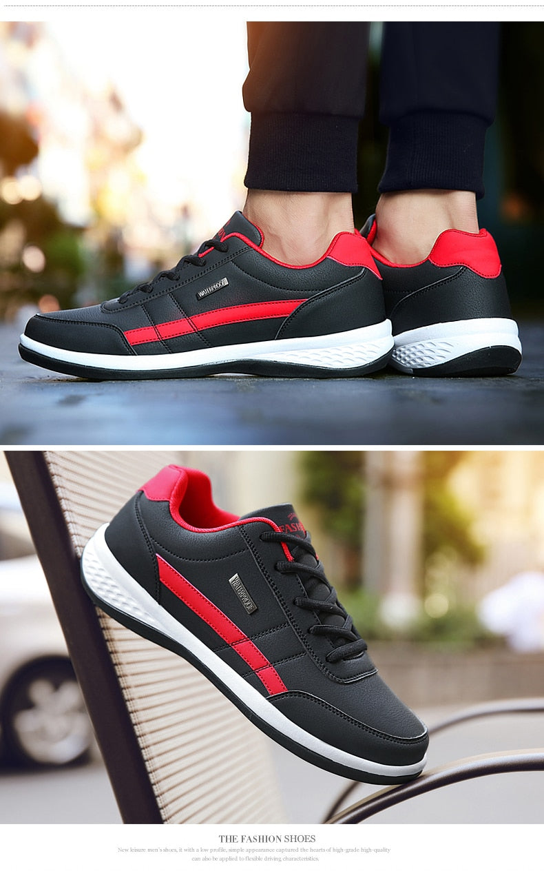 Men leather sneakers shoes